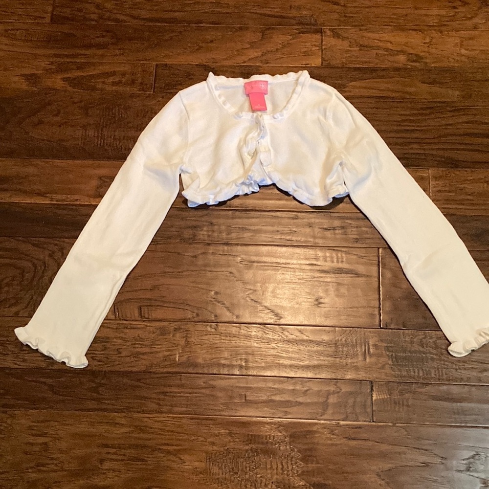 J. Khaki White Cotton Bolero Sweater